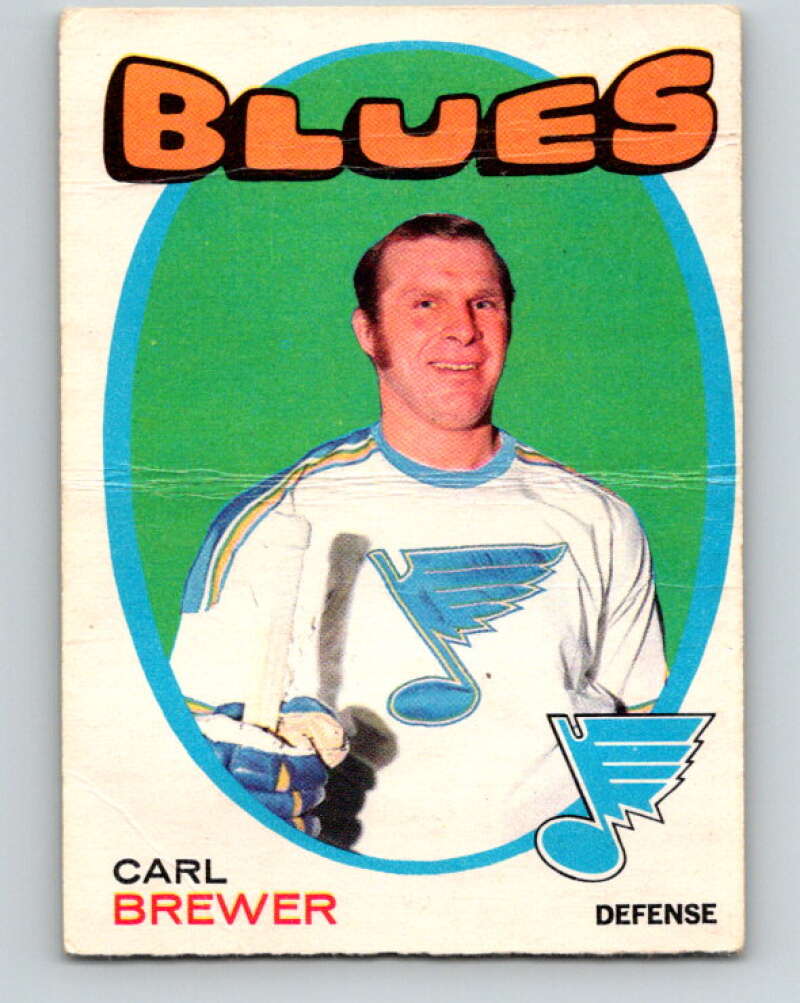1971-72 O-Pee-Chee #222 Carl Brewer St. Louis Blues V9693