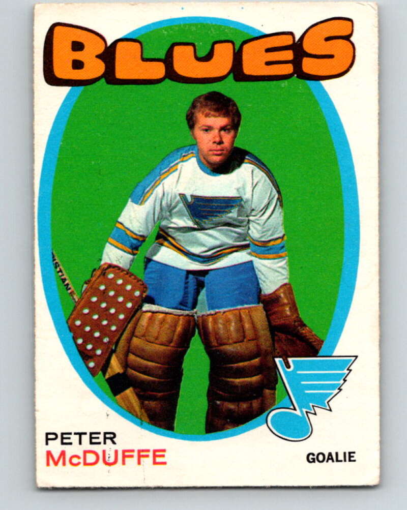 1971-72 O-Pee-Chee #225 Peter McDuffe RC Rookie St. Louis Blues V9700