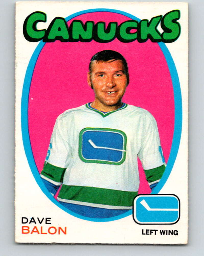 1971-72 O-Pee-Chee #229 Dave Balon Vancouver Canucks V9713