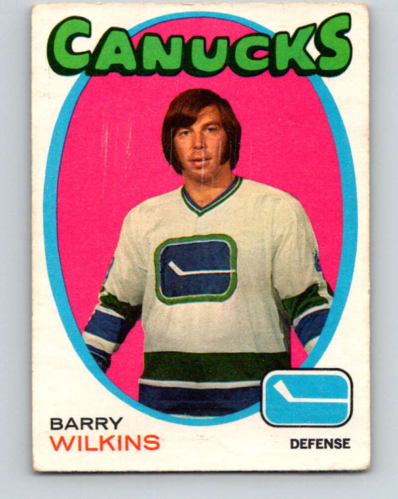 1971-72 O-Pee-Chee #230 Barry Wilkins RC Rookie Vancouver Canucks V9720