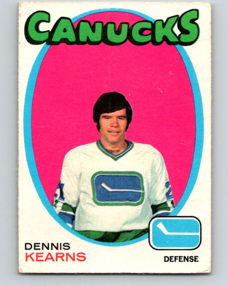 1971-72 O-Pee-Chee #231 Dennis Kearns RC Rookie Vancouver Canucks V9725
