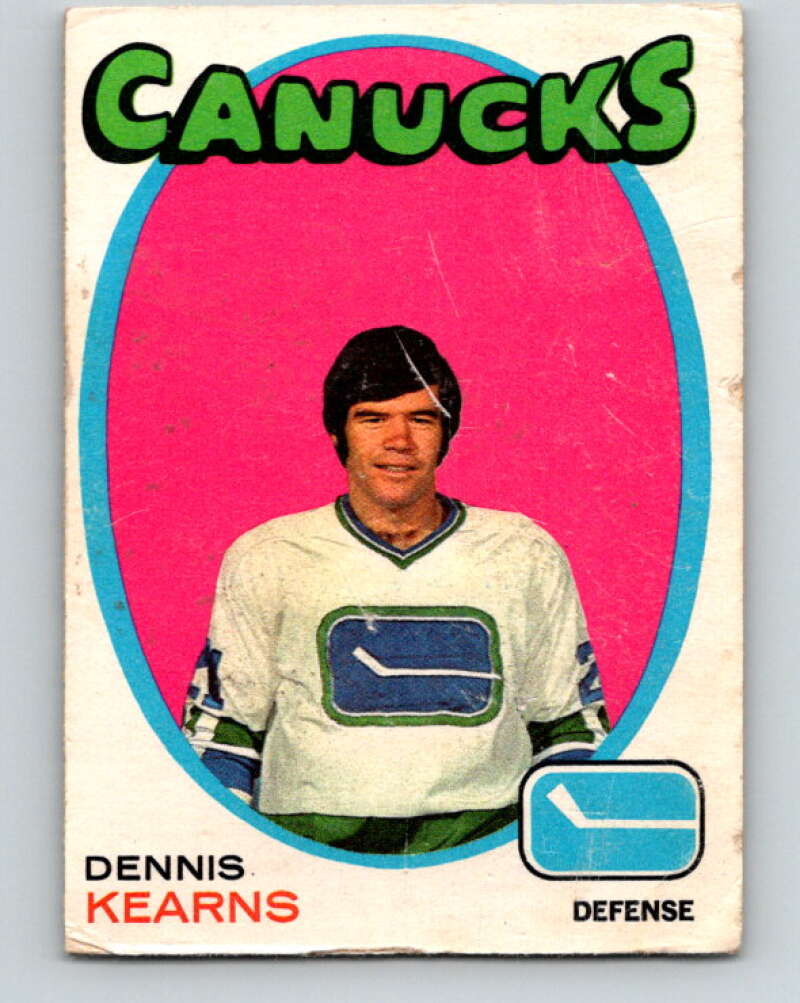 1971-72 O-Pee-Chee #231 Dennis Kearns RC Rookie Vancouver Canucks V9726