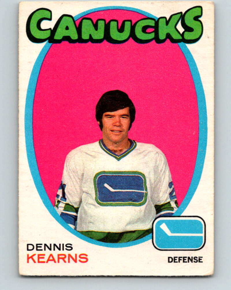 1971-72 O-Pee-Chee #231 Dennis Kearns RC Rookie Vancouver Canucks V9727