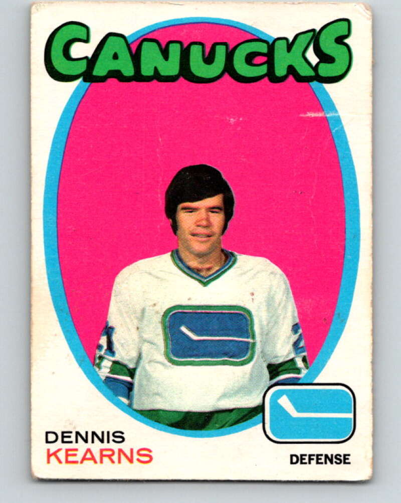 1971-72 O-Pee-Chee #231 Dennis Kearns RC Rookie Vancouver Canucks V9729