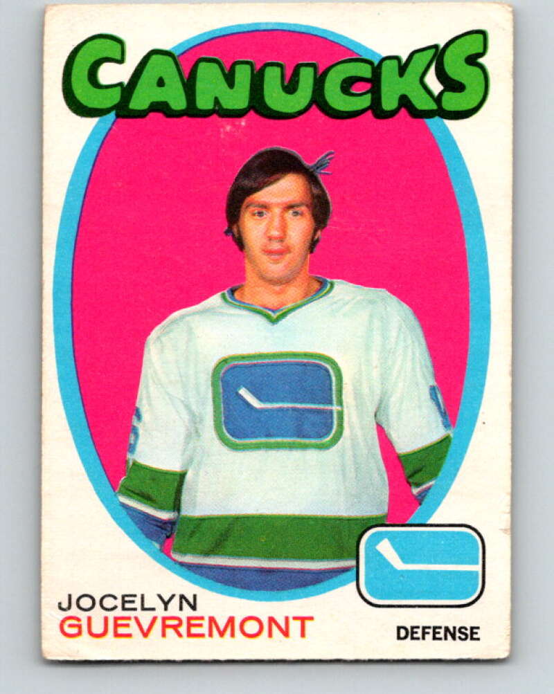 1971-72 O-Pee-Chee #232 Jocelyn Guevremont RC Rookie Vancouver Canucks V9730