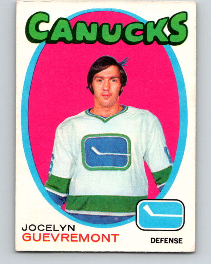 1971-72 O-Pee-Chee #232 Jocelyn Guevremont RC Rookie Vancouver Canucks V9731