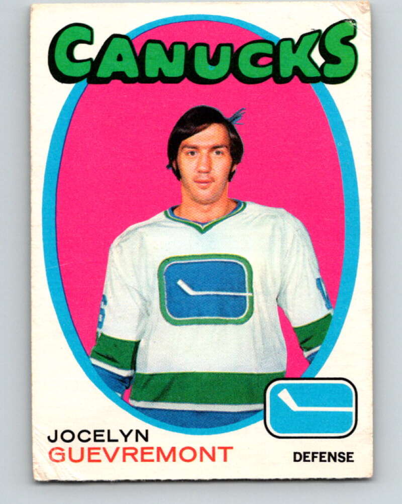 1971-72 O-Pee-Chee #232 Jocelyn Guevremont RC Rookie Vancouver Canucks V9732