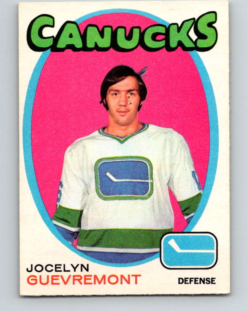 1971-72 O-Pee-Chee #232 Jocelyn Guevremont RC Rookie Vancouver Canucks V9734