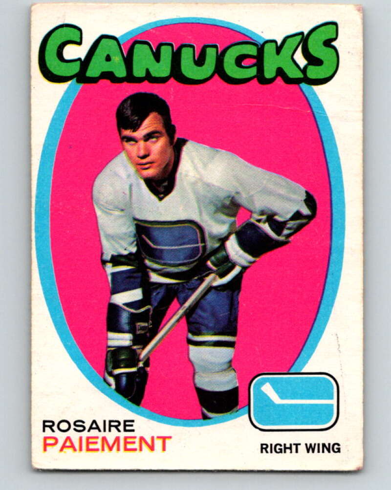 1971-72 O-Pee-Chee #233 Rosaire Paiement Vancouver Canucks V9736