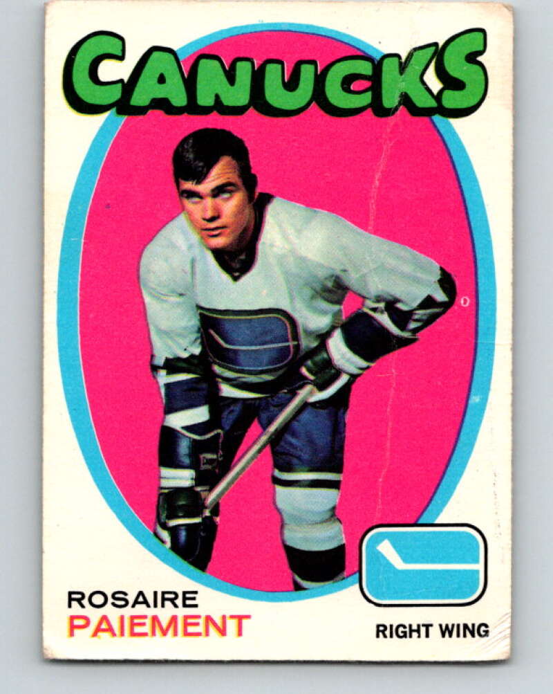 1971-72 O-Pee-Chee #233 Rosaire Paiement Vancouver Canucks V9737