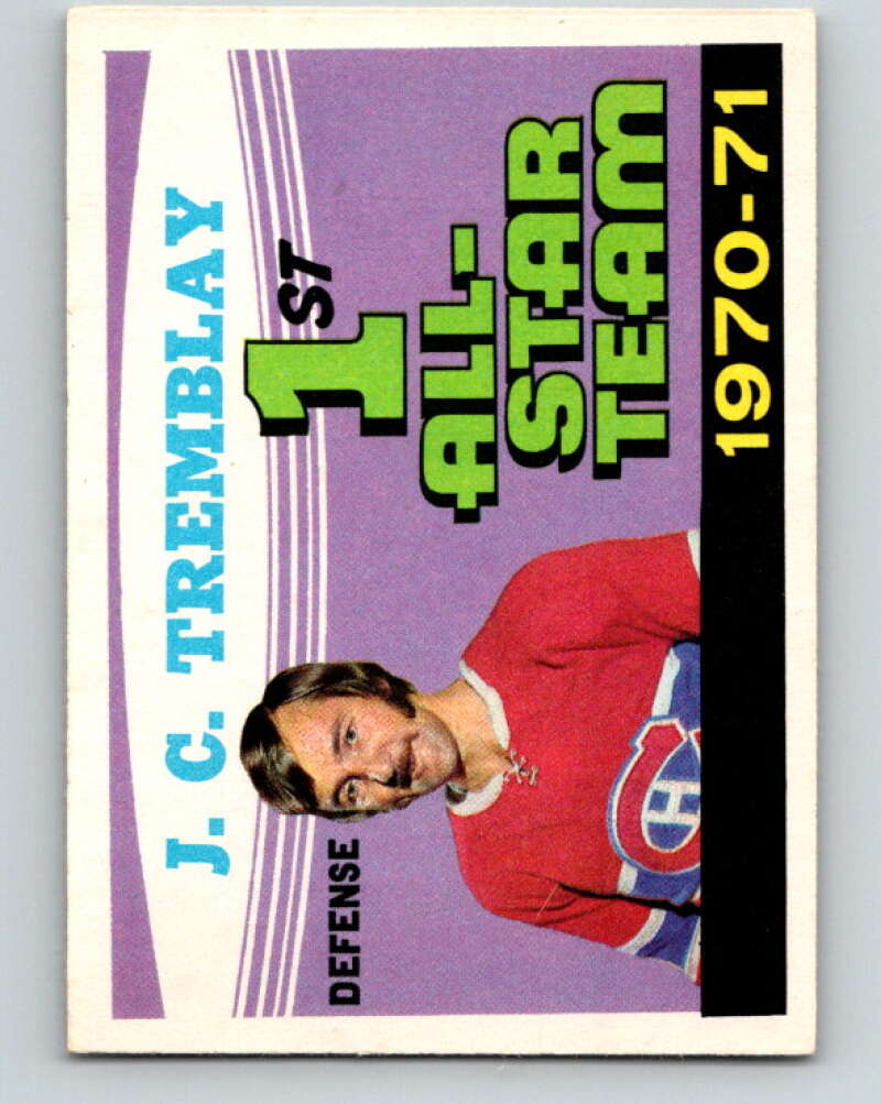1971-72 O-Pee-Chee #252 J.C. Tremblay AS Montreal Canadiens V9823