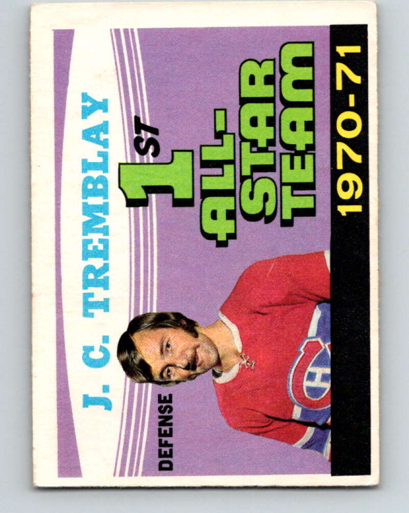 1971-72 O-Pee-Chee #252 J.C. Tremblay AS Montreal Canadiens V9824