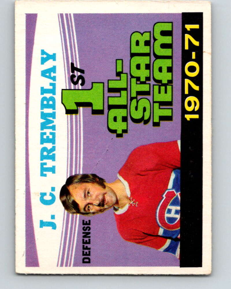 1971-72 O-Pee-Chee #252 J.C. Tremblay AS Montreal Canadiens V9825