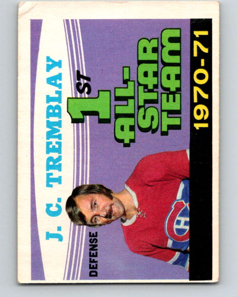 1971-72 O-Pee-Chee #252 J.C. Tremblay AS Montreal Canadiens V9828