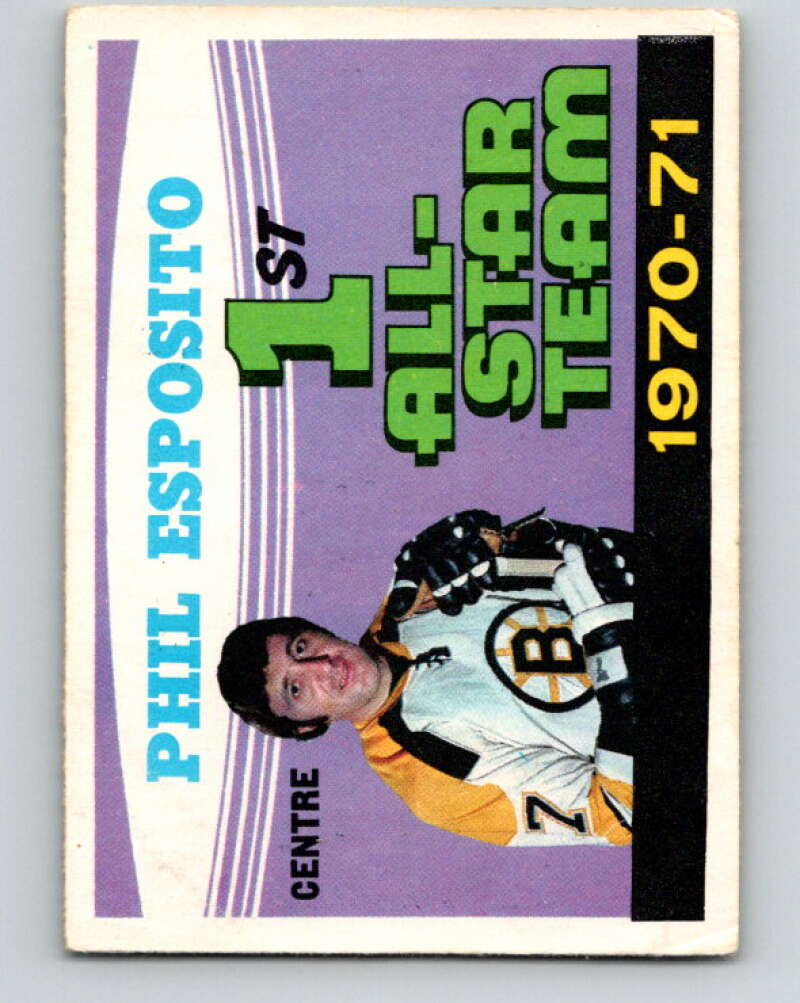 1971-72 O-Pee-Chee #253 Phil Esposito UER AS Boston Bruins V9831