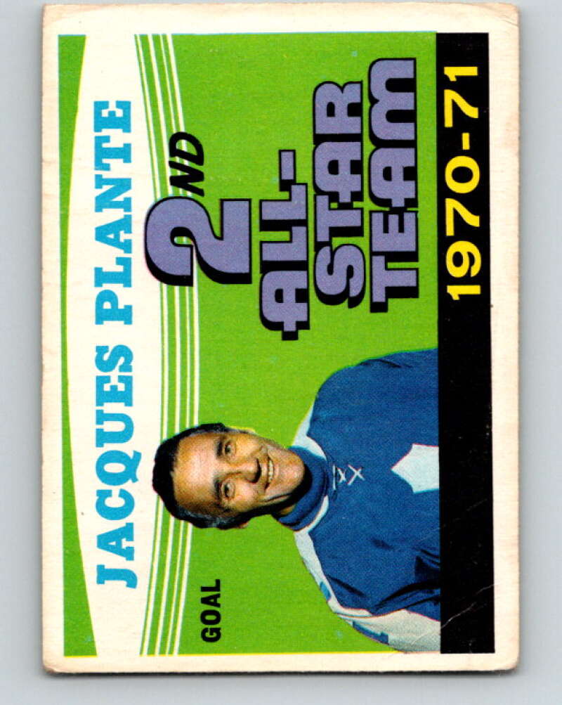 1971-72 O-Pee-Chee #256 Jacques Plante UER AS Leafs V9846