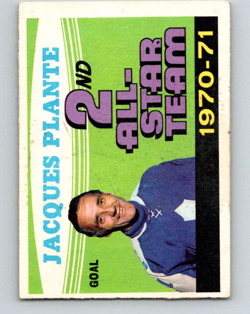 1971-72 O-Pee-Chee #256 Jacques Plante UER AS Leafs V9847
