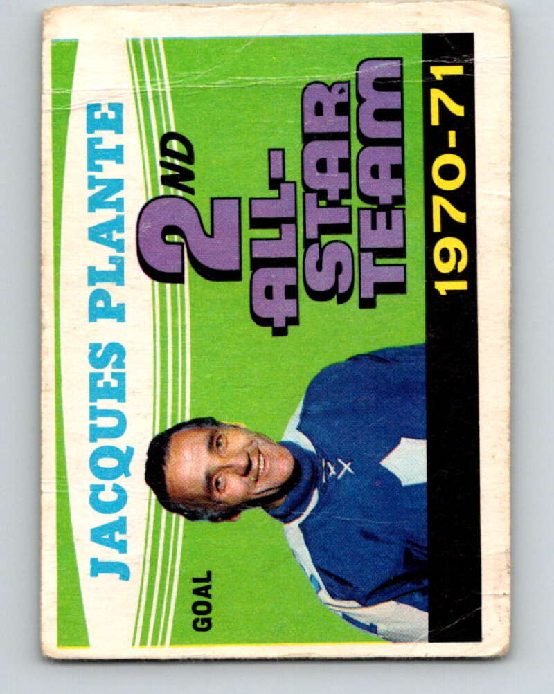 1971-72 O-Pee-Chee #256 Jacques Plante UER AS Leafs V9849