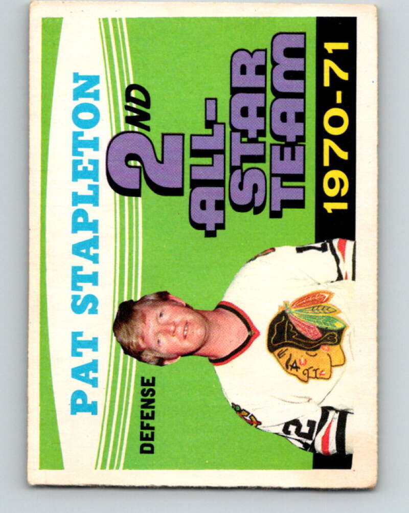 1971-72 O-Pee-Chee #258 Pat Stapleton AS Chicago Blackhawks V9855