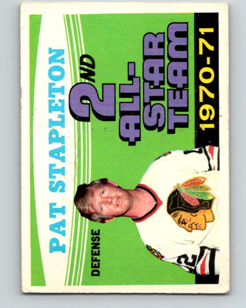 1971-72 O-Pee-Chee #258 Pat Stapleton AS Chicago Blackhawks V9856