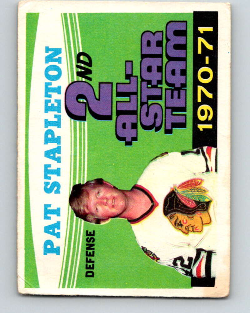 1971-72 O-Pee-Chee #258 Pat Stapleton AS Chicago Blackhawks V9857