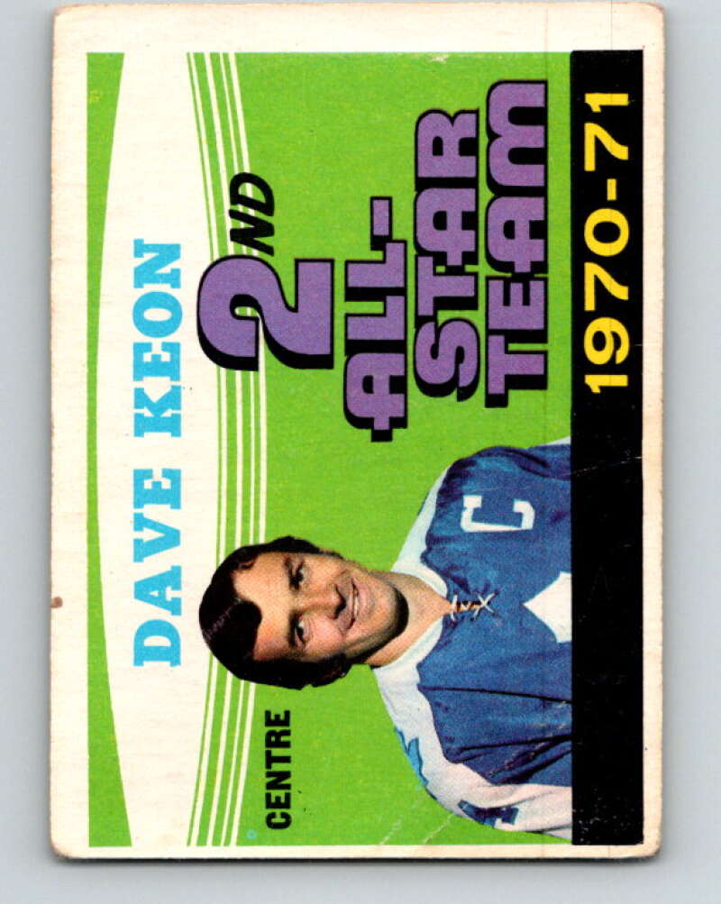 1971-72 O-Pee-Chee #259 Dave Keon AS Toronto Maple Leafs V9943