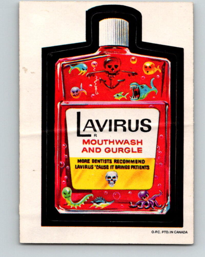 1973 Wacky Packages - Lavirus Mouthwash and Gurgle V9981