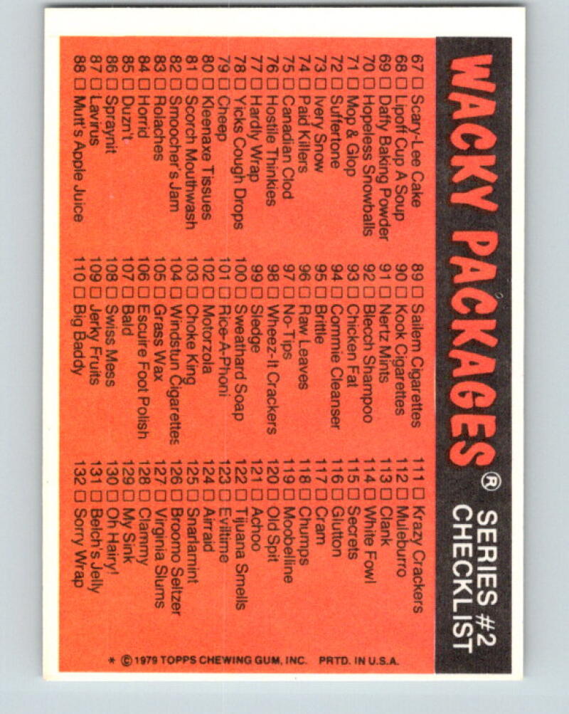 1979 Wacky Packages - #90 Kook Frozen King Size Cigarettes V9993