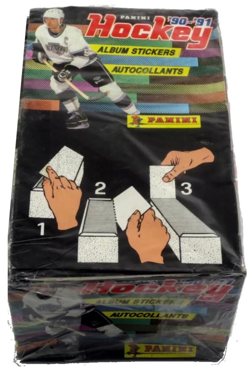 1990-91 Panini Hockey Album Stickers Sealed Box - 100 Pack Box