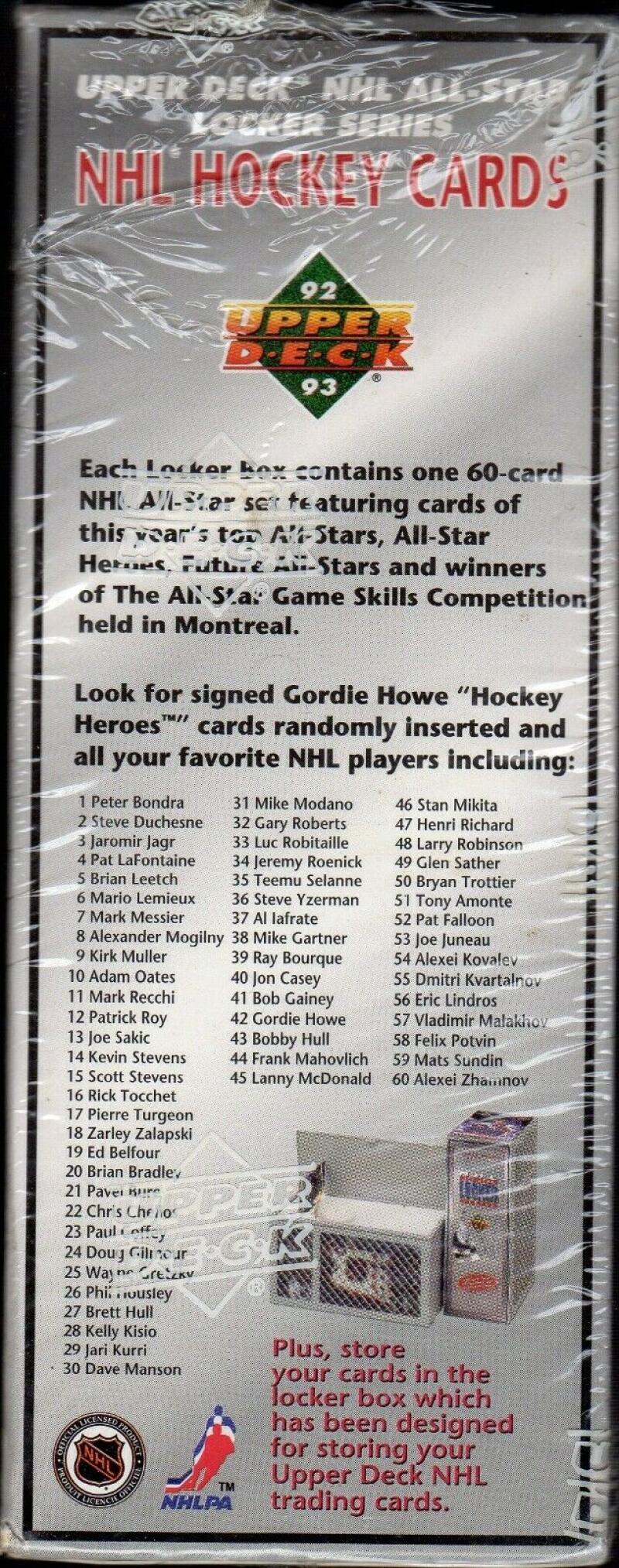 1992-93 Upper Deck Locker Room All-Star Sealed Factory Set - 60 Card Set