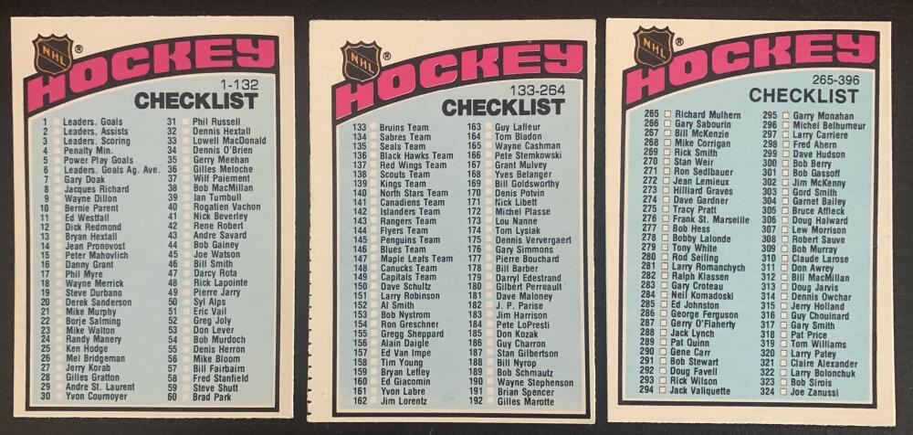 1976-77 O-Pee-Chee NHL Hockey Complete Set 1-396 NM-MINT *0182