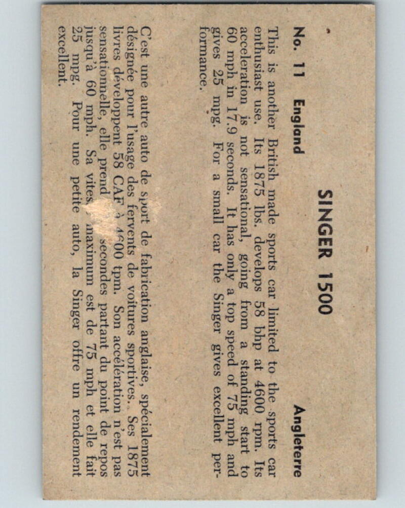 1956 Quaker Sports Cars - #11 Singer 1500 V10079