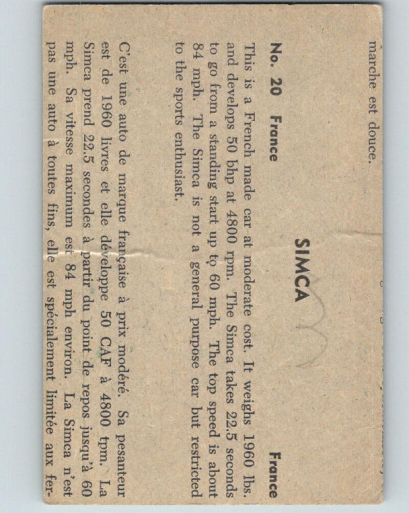 1956 Quaker Sports Cars - #20 Simca V10097