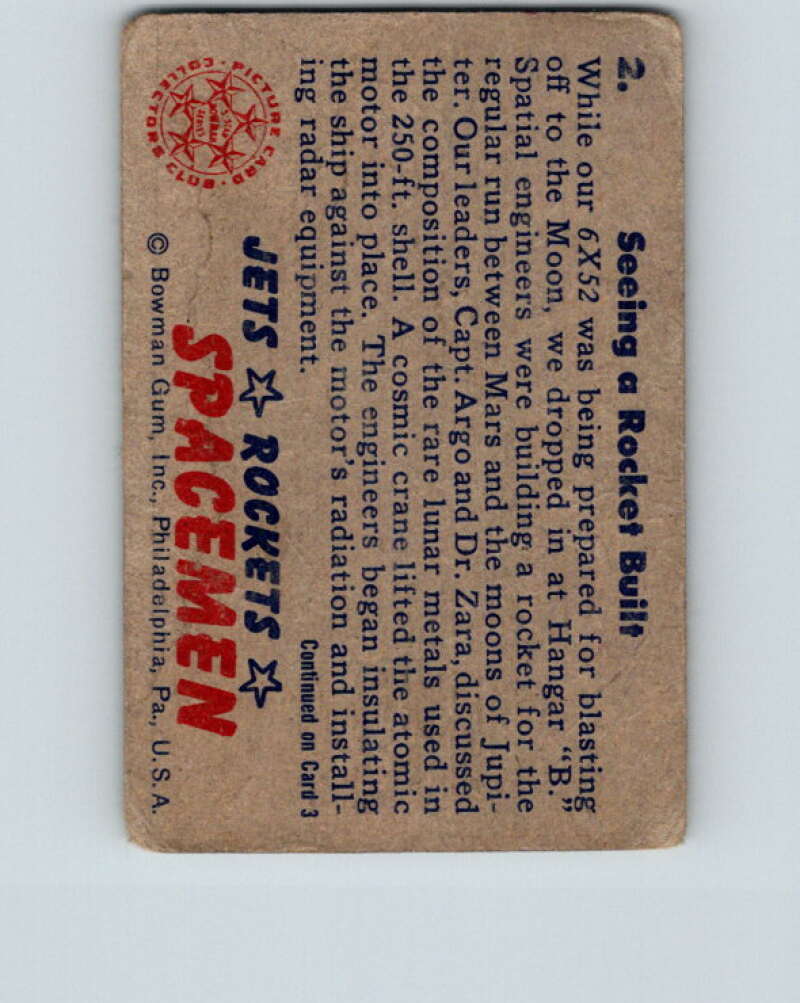 1951 Bowman Jets Rockets Spacemen #2 Seeing a Rocket Built V10151