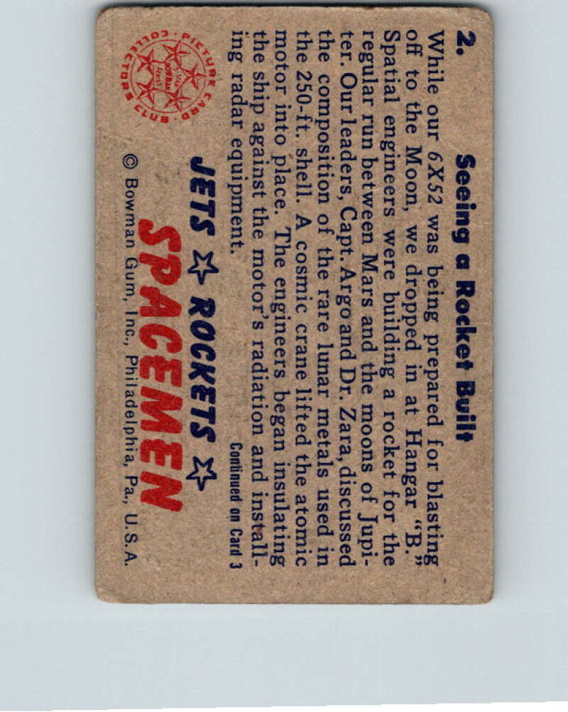 1951 Bowman Jets Rockets Spacemen #2 Seeing a Rocket Built V10152