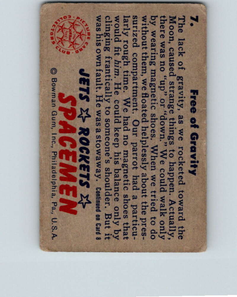 1951 Bowman Jets Rockets Spacemen #7 Free of Gravity V10155
