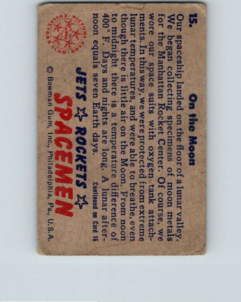 1951 Bowman Jets Rockets Spacemen #15 On the Moon V10164