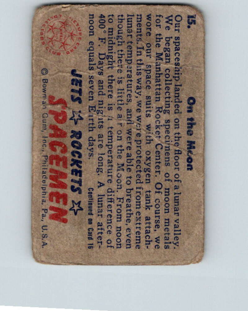 1951 Bowman Jets Rockets Spacemen #15 On the Moon V10165