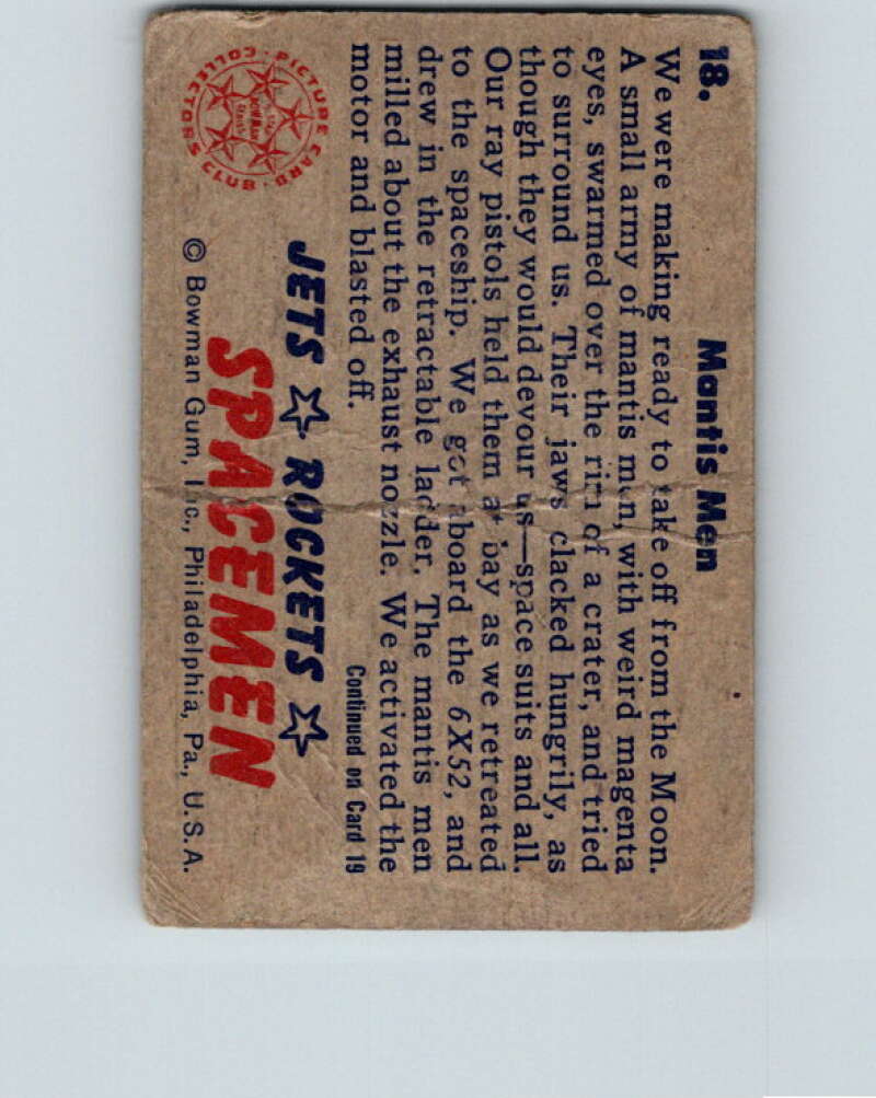 1951 Bowman Jets Rockets Spacemen #18 Mantis Men V10166