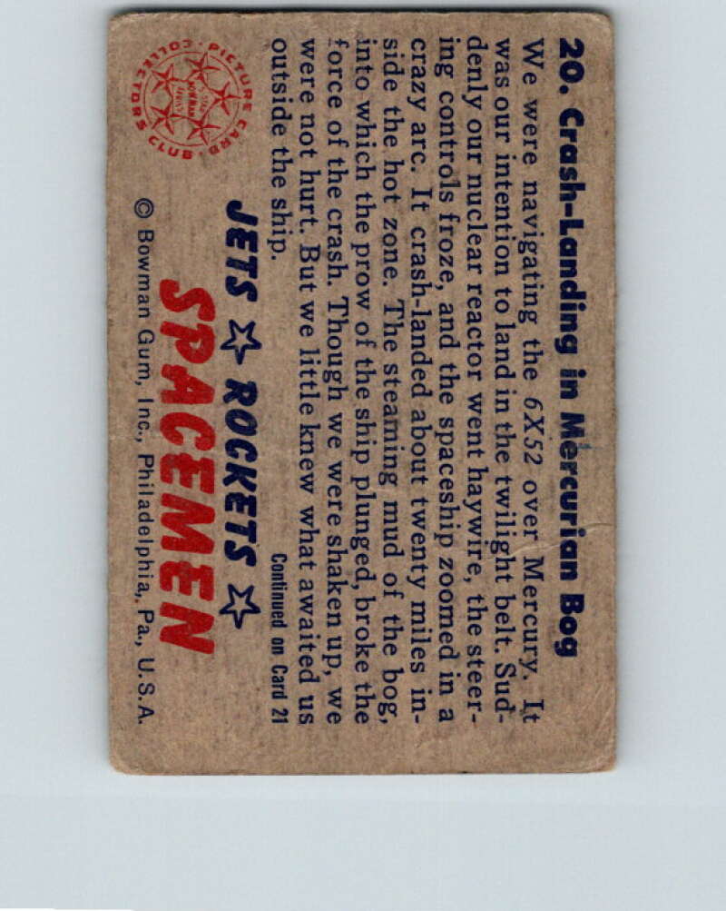 1951 Bowman Jets Rockets Spacemen #20 Crash-Landing V10170