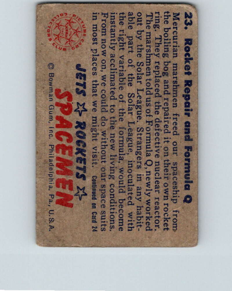1951 Bowman Jets Rockets Spacemen #23 Rocket Repair V10173