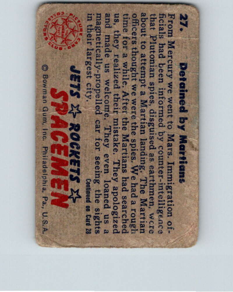 1951 Bowman Jets Rockets Spacemen #27 Detained by Martians V10176