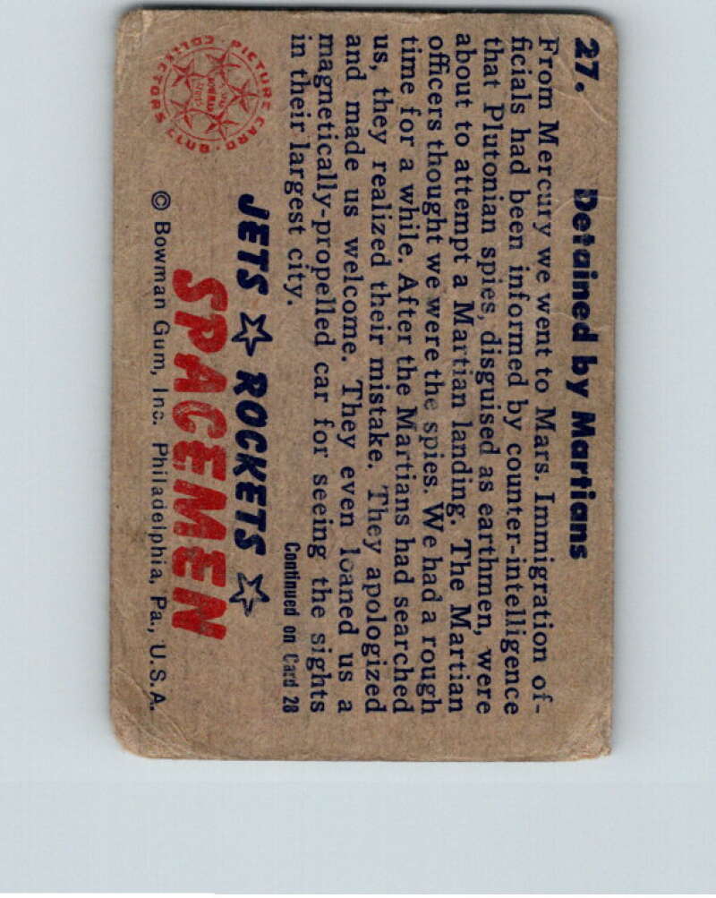 1951 Bowman Jets Rockets Spacemen #27 Detained by Martians V10178