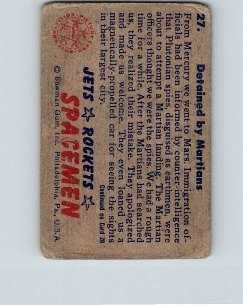 1951 Bowman Jets Rockets Spacemen #27 Detained by Martians V10180