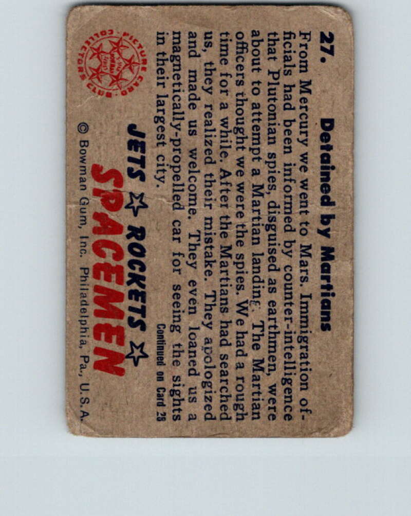 1951 Bowman Jets Rockets Spacemen #27 Detained by Martians V10181
