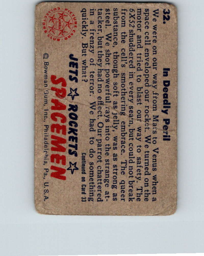 1951 Bowman Jets Rockets Spacemen #32 In Deadly Peril V10183