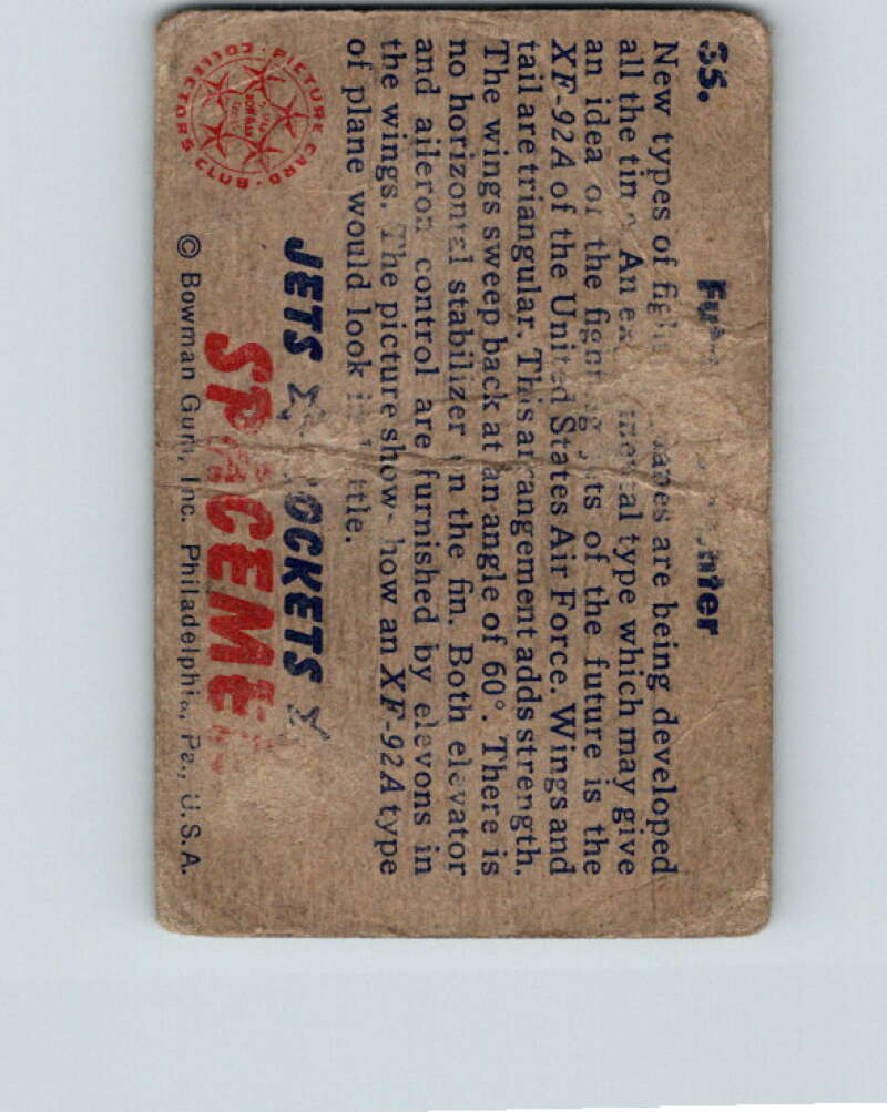 1951 Bowman Jets Rockets Spacemen #35 Futeristic Fighter V10185