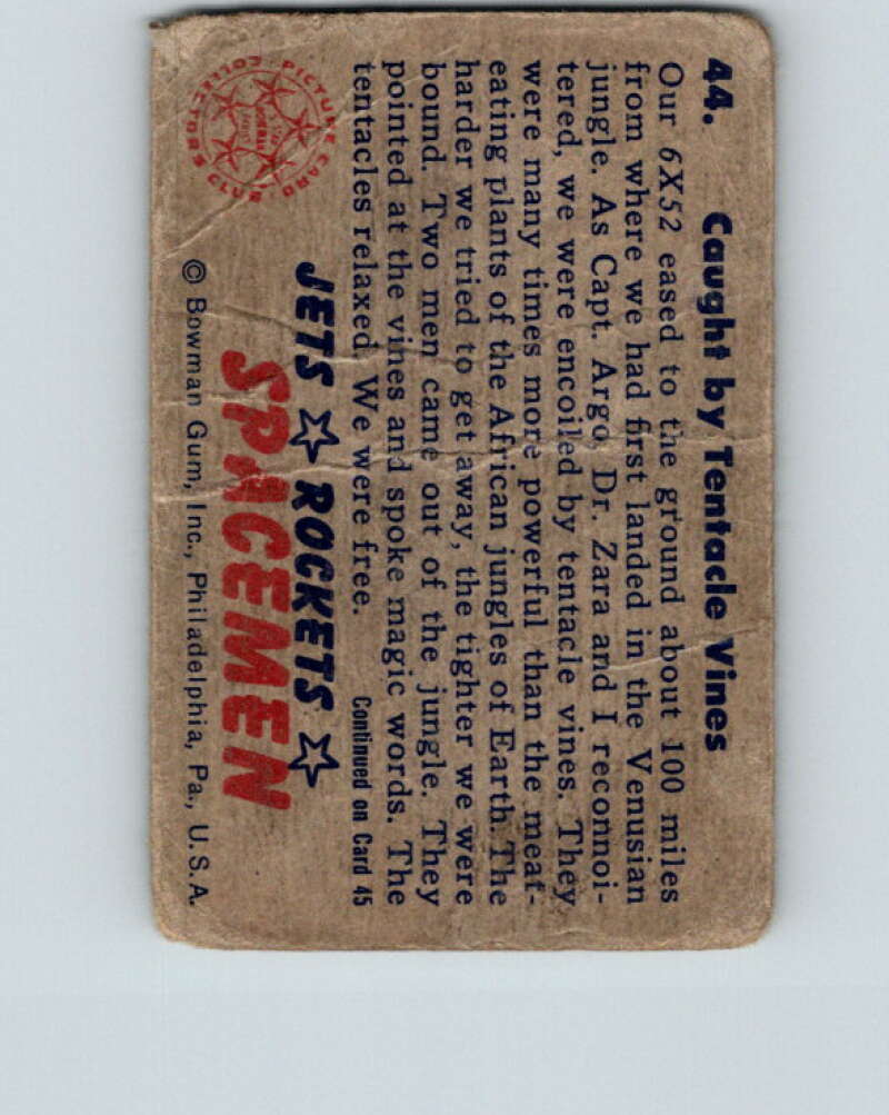 1951 Bowman Jets Rockets Spacemen #44 Caught by Vines V10195