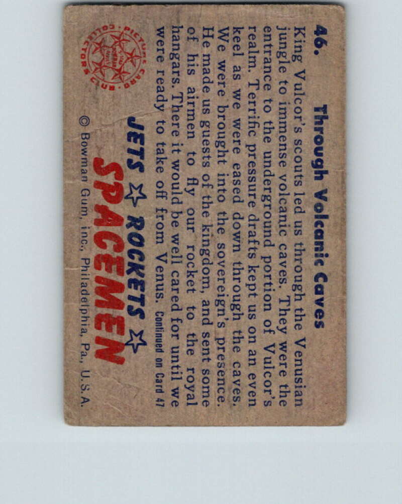 1951 Bowman Jets Rockets Spacemen #46 Through Volcanic Caves V10197