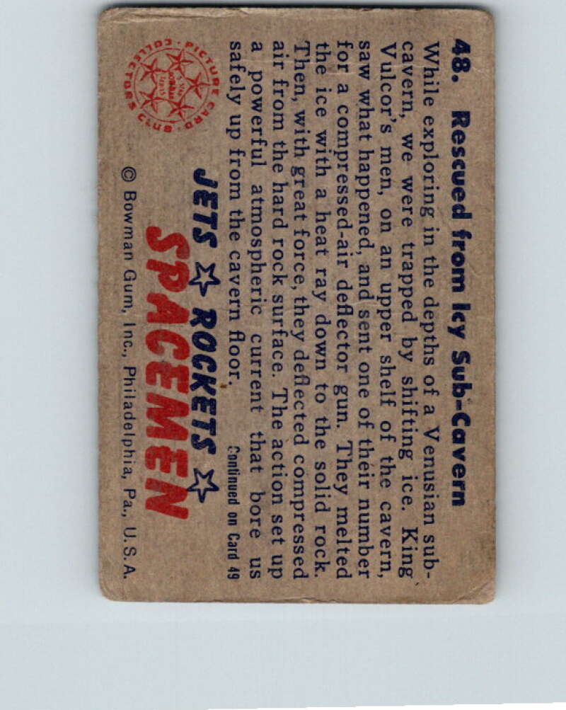 1951 Bowman Jets Rockets Spacemen #48 Rescued Icy Cavern V10199